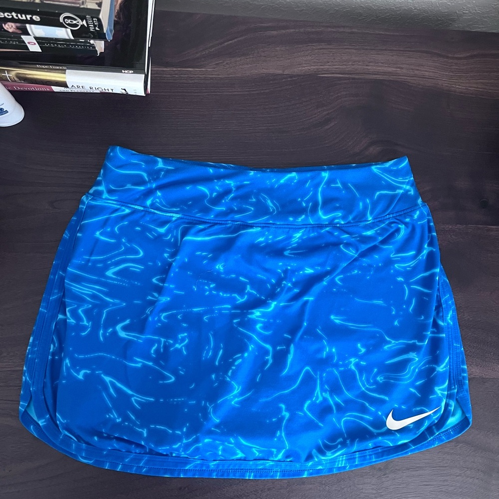 Nike Blue Dri-FIT Athletic Skort with Wave Print